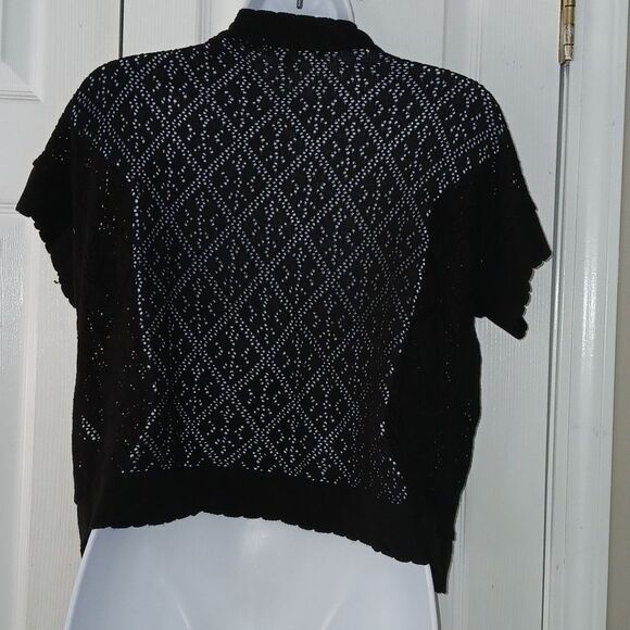 NY Collection cropped shrug  black open front cardigan Sz XL - Picture 4 of 5